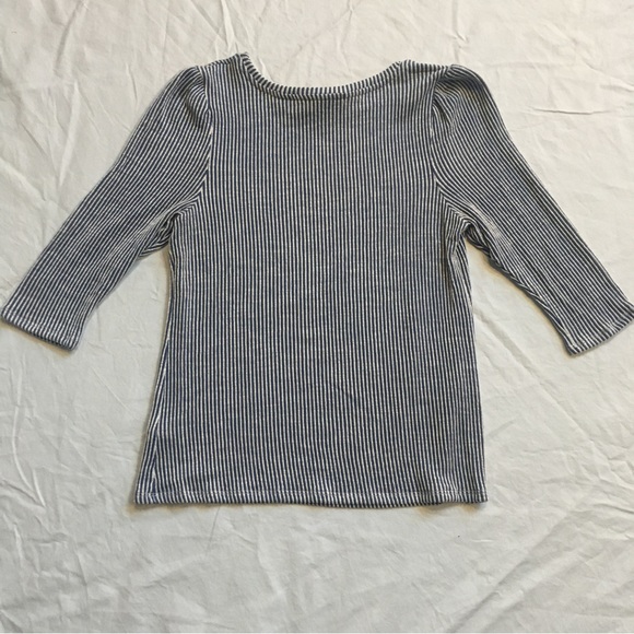 NWT W5 blue and white striped 3/4 sleeve shirt size large - Picture 5 of 11